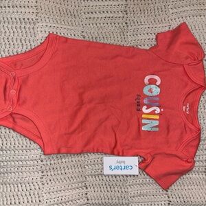 Carter's Vibrant Orange Cousin Squad Onesie